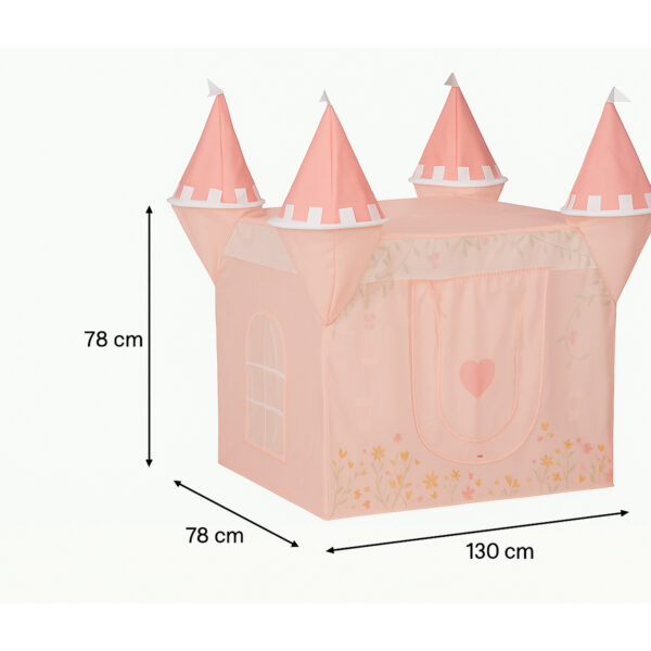 Cort copii Atmosphera tip castel, pop-up cu ferestre si usa, 130x78x78 cm, roz - imagine 4