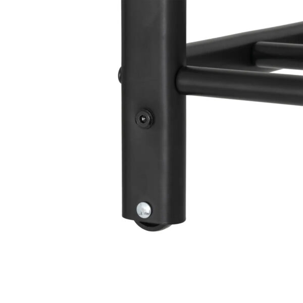 Suport haine 5Five Strongy cu bara dubla si roti, otel, 117x50x170 cm, negru - imagine 4
