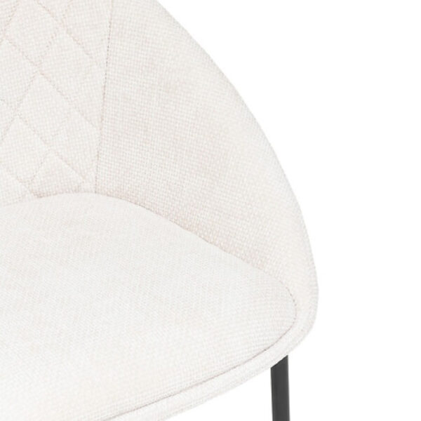 Scaun Atmosphera Seliso cu sezut din chenille, cadru din otel, 60x57x81 cm, bej - imagine 2