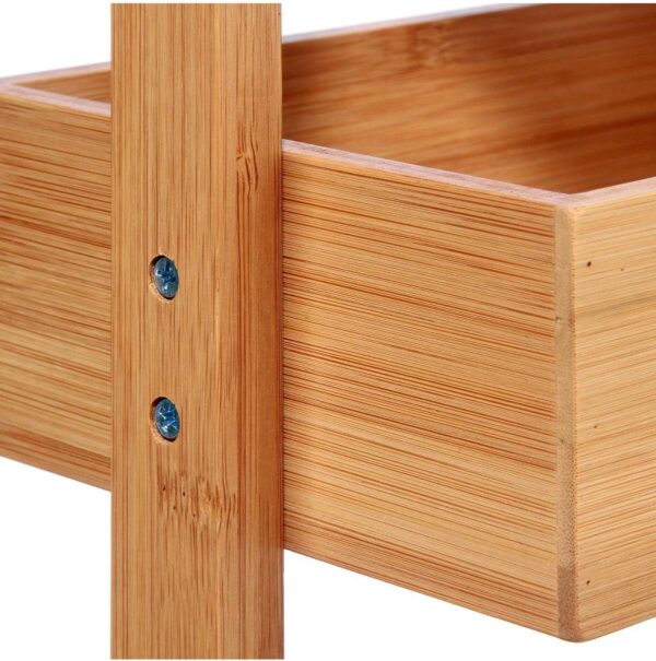 Etajera 5Five Tidy Box cu 4 rafturi, bambus, 35x33x144 cm, natur - imagine 3