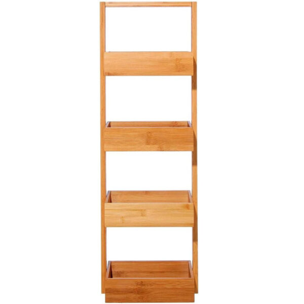 Etajera 5Five Tidy Box cu 4 rafturi, bambus, 35x33x144 cm, natur - imagine 4