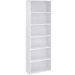 VASAGLE Biblioteca 6 rafturi, in stil scandinav, rafturi ajustabile, PAL, 60x24x179 cm, alb