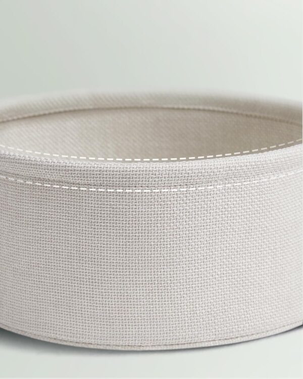 VASAGLE Masuta de cafea rotunda cu cos de stofa, stil modern, 45x50cm, verde cu crem - imagine 5