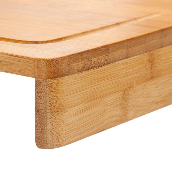 Tocator bucatarie 5Five Bamboo cu sant de colectare, bambus, 45x34 cm, natur - imagine 4