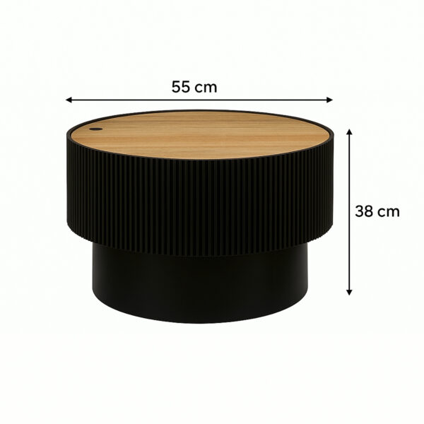 Masuta cafea Atmosphera Enola cu spatiu depozitare, MDF, 55x38 cm, negru - imagine 5