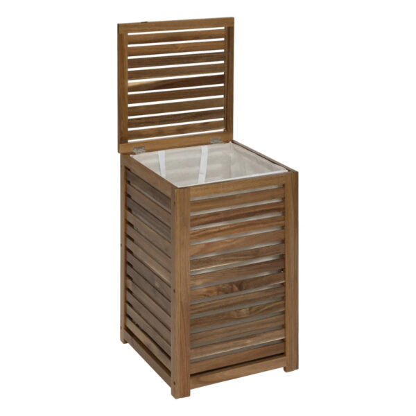 Cos rufe 65L 5Five Acacia din lemn de acacia, 40x40x60 cm, natur - imagine 5