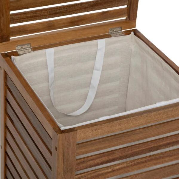 Cos rufe 65L 5Five Acacia din lemn de acacia, 40x40x60 cm, natur - imagine 6