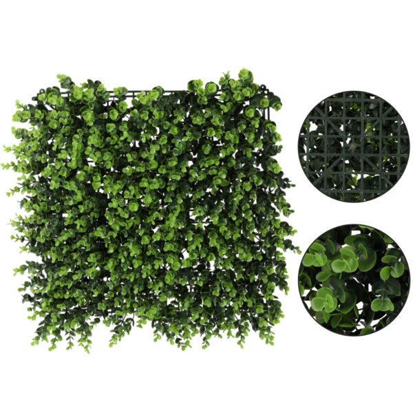 Panou decorativ artificial 50x50 cm, montare pe perete sau gard, buxus, interior/exterior - imagine 2
