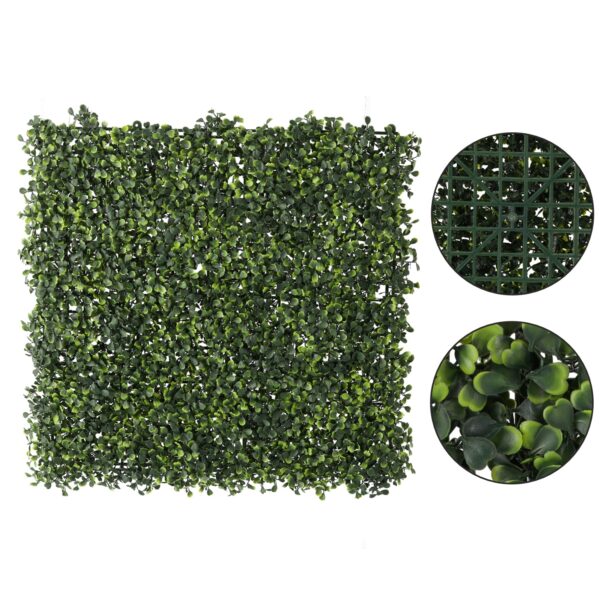 Panou decorativ artificial 50x50 cm, montare pe perete sau gard, buxus mic, interior/exterior - imagine 2