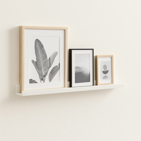 Raft perete 5Five Fixy pentru rame foto, MDF, 58x10x4 cm, alb - imagine 4