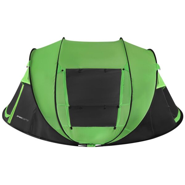 Cort autoexpandabil 4 persoane, 4 ferestre, 2 usi, impermeabil 1000 mm, 280x210x115 cm, verde-negru - imagine 3