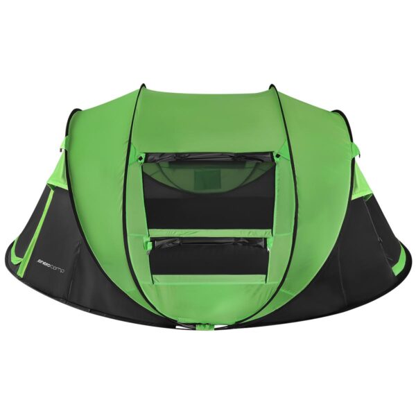 Cort autoexpandabil 4 persoane, 4 ferestre, 2 usi, impermeabil 1000 mm, 280x210x115 cm, verde-negru - imagine 4