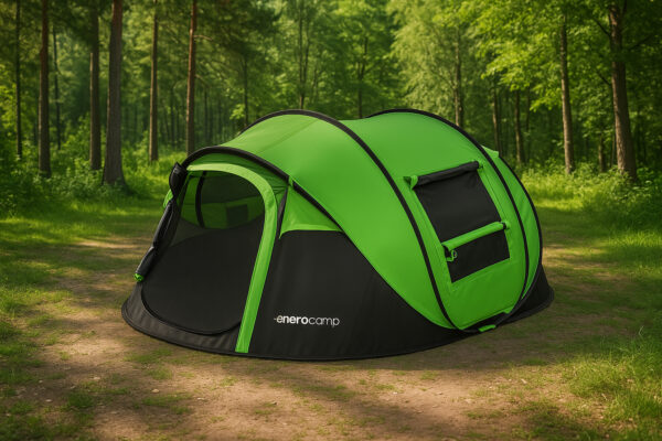 Cort autoexpandabil 4 persoane, 4 ferestre, 2 usi, impermeabil 1000 mm, 280x210x115 cm, verde-negru - imagine 6