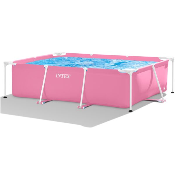 Piscina rectangulara cu cadru metalic Pink Metal Frame Intex 28266NP, 220x150x60 cm - imagine 10