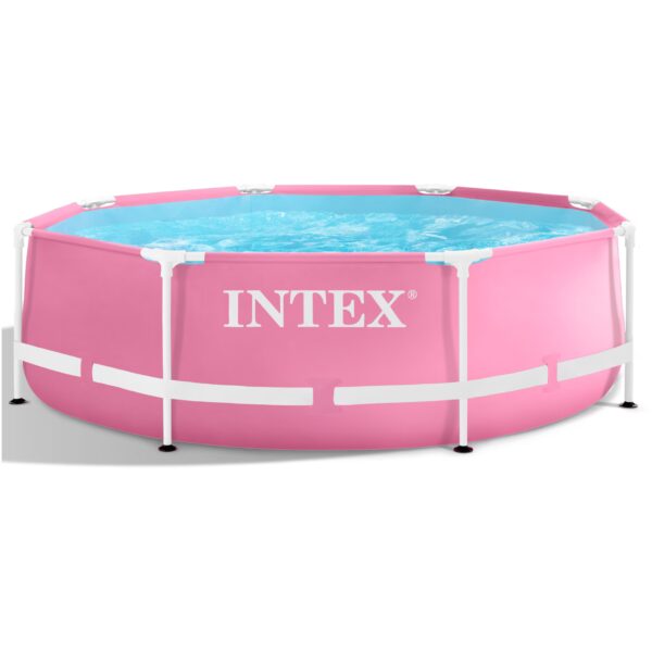 Piscina rotunda cu cadru metalic Pink Metal Frame Intex 28290NP, 244x76 cm - imagine 12