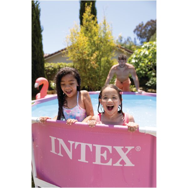 Piscina rotunda cu cadru metalic Pink Metal Frame Intex 28290NP, 244x76 cm - imagine 8