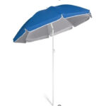 Umbrela de plaja pliabila cu protectie UV si inaltime reglabila, diametru 150 cm, albastru