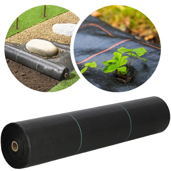 Folie agrotextil, mulcire, antiburuieni, filtru UV, 100 x 0.8metri, 70g/m2, negru - imagine 14