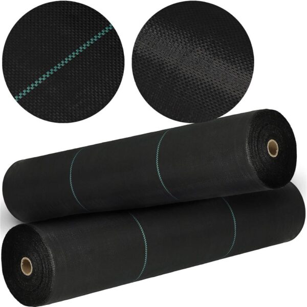 Folie agrotextil, mulcire, antiburuieni, filtru UV, 100 x 0.8metri, 70g/m2, negru - imagine 16