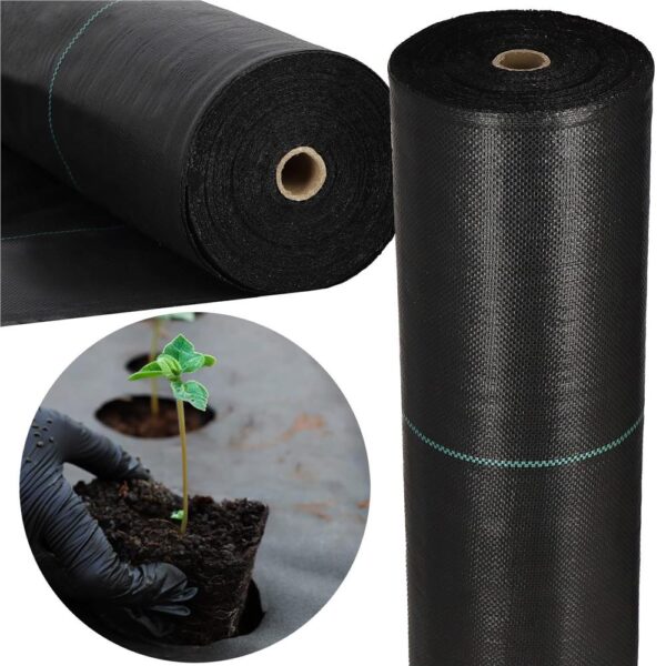 Folie agrotextil, mulcire, antiburuieni, filtru UV, 100 x 0.8metri, 70g/m2, negru - imagine 18