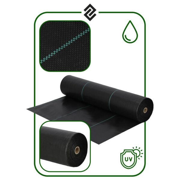 Folie agrotextil, mulcire, antiburuieni, filtru UV, 100 x 0.8metri, 70g/m2, negru - imagine 20