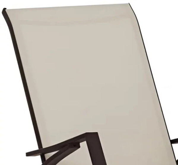 Scaun balansoar de gradina din metal si textil, 60x104x95 cm, capacitate 120 kg, crem - imagine 6