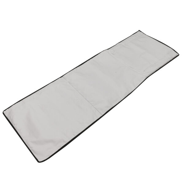 Sezlong de plaja pliabil, spatar cu cadru metalic, reglabil, 150x47 cm, gri - imagine 3