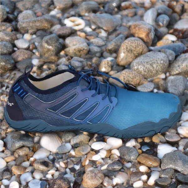Pantofi plaja si apa, talpa cauciuc antiderapanta, material respirabil, albastru, marimea 43 - imagine 11
