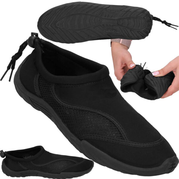 Pantofi apa unisex, material respirabil, talpa EVA antiderapanta, negru, marimea 45 - imagine 3