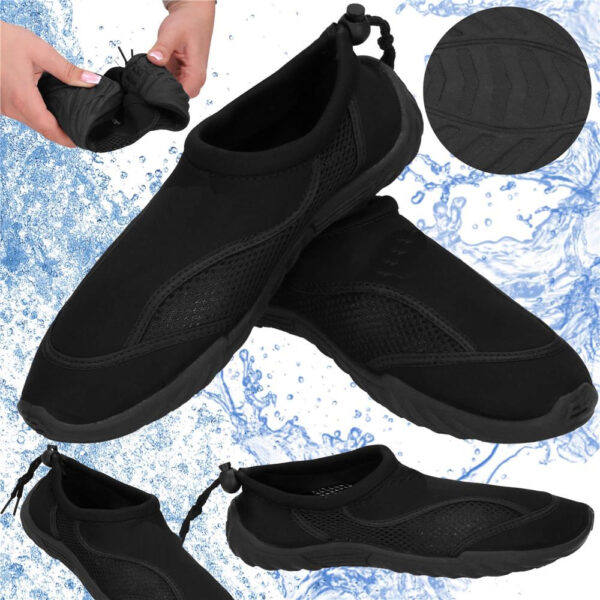 Pantofi apa unisex, material respirabil, talpa EVA antiderapanta, negru, marimea 45 - imagine 4