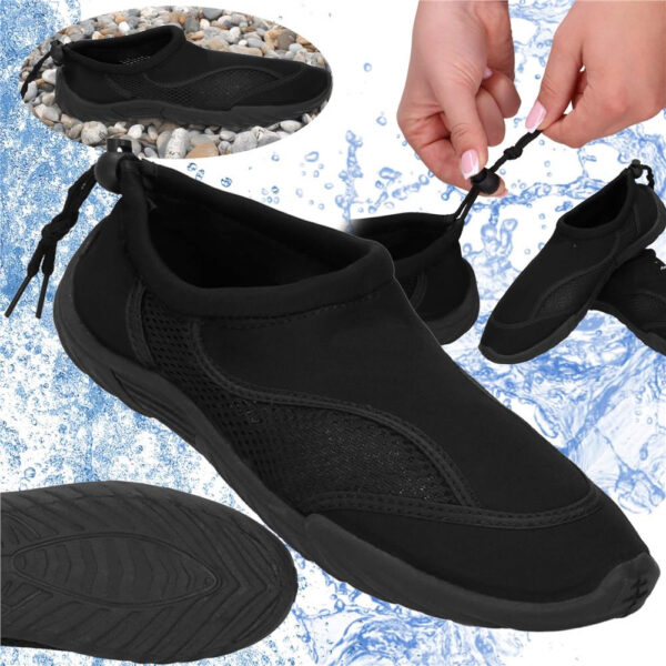 Pantofi apa unisex, material respirabil, talpa EVA antiderapanta, negru, marimea 45 - imagine 5