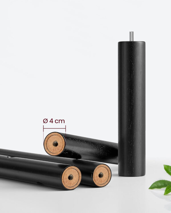 VASAGLE Cuier pentru haine, din lemn masiv, tip pom, cu 8 carlige, baza patrata, 175cm, negru - imagine 4