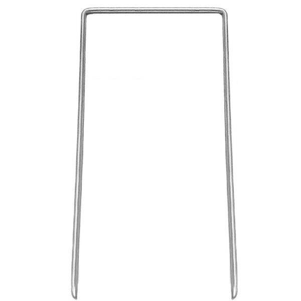 Set 100 ancore metalice pentru fixare agrotextil, 15x7 cm, argintiu - imagine 4