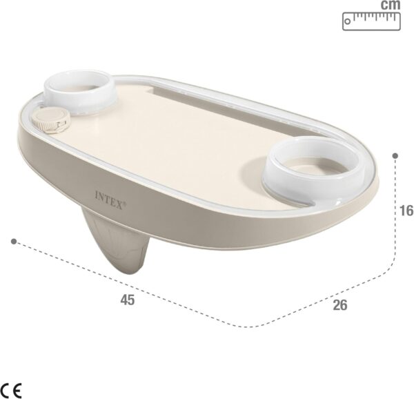 Suport pentru bauturi si telefon Intex 28520, 45x26x16 cm, PVC, cu iluminare LED, bej - imagine 5
