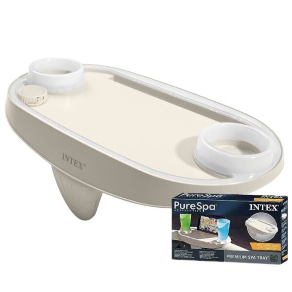 Suport pentru bauturi si telefon Intex 28520, 45x26x16 cm, PVC, cu iluminare LED, bej - imagine 7