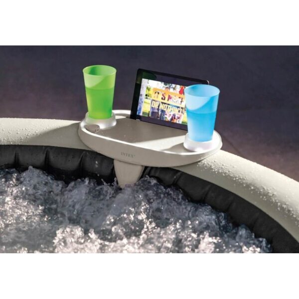 Suport pentru bauturi si telefon Intex 28520, 45x26x16 cm, PVC, cu iluminare LED, bej - imagine 8