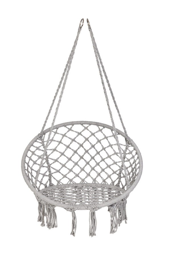 Scaun rotund tip leagan suspendat cu perna Confort Plus, casa sau gradina, gri - imagine 11