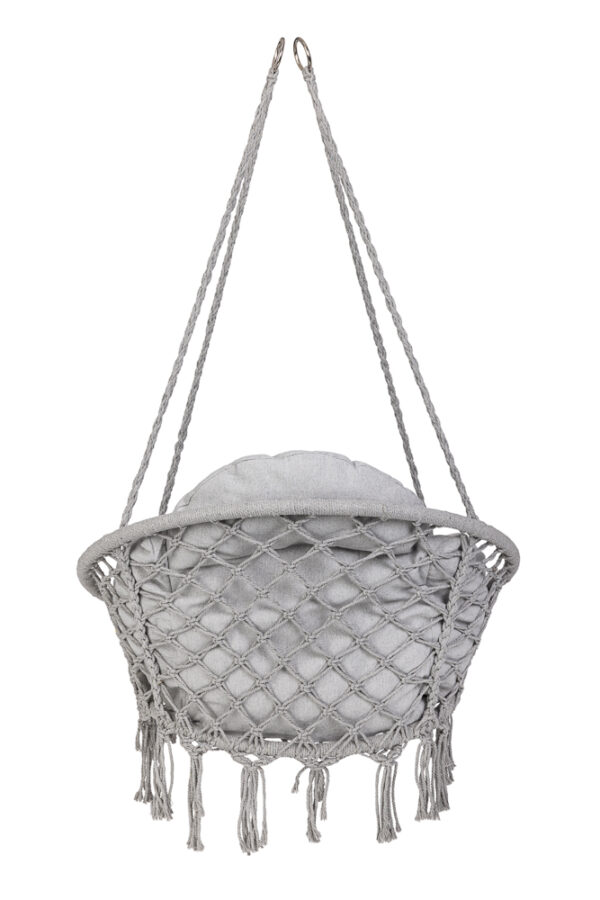 Scaun rotund tip leagan suspendat cu perna Confort Plus, casa sau gradina, gri - imagine 3