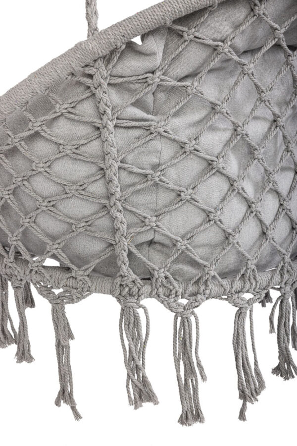 Scaun rotund tip leagan suspendat cu perna Confort Plus, casa sau gradina, gri - imagine 7