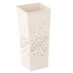 Suport umbrele metalic patrat, 20x20x48 cm, alb
