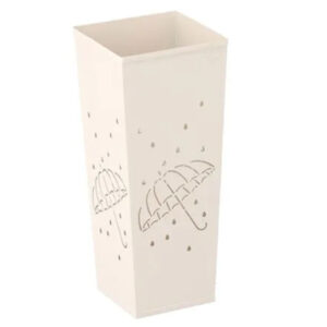 Suport umbrele metalic patrat, 20x20x48 cm, alb