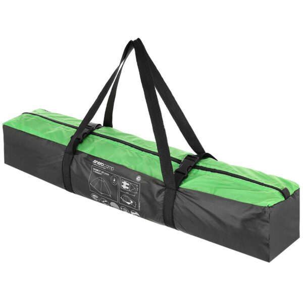 Cort camping 2 persoane, cu plasa anti-insecte, impermeabil 1000 mm, 260x120x100 cm, verde - imagine 6