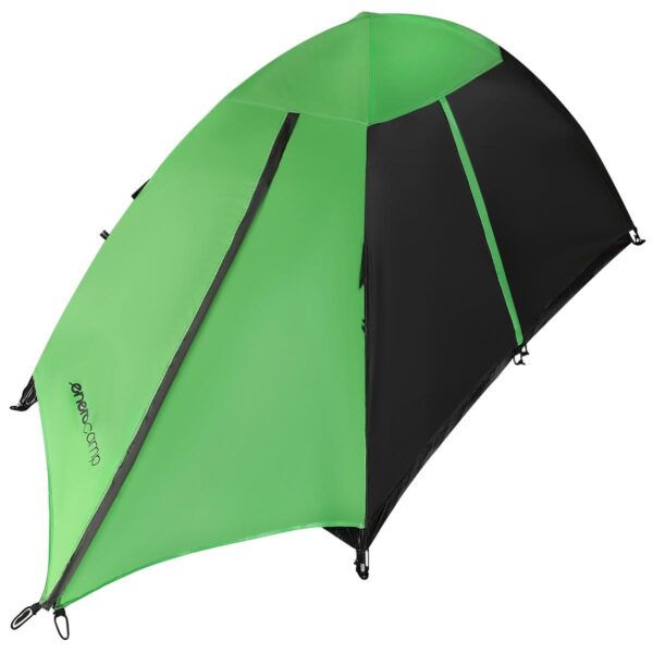 Cort camping 2 persoane, cu plasa anti-insecte, impermeabil 1000 mm, 260x120x100 cm, verde - imagine 7