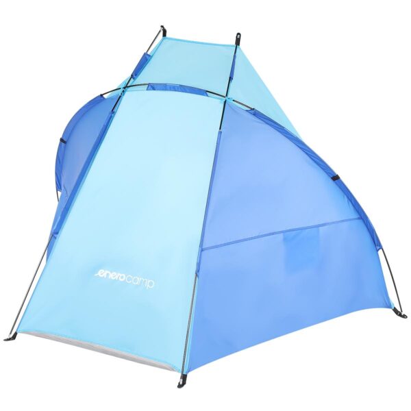 Cort plaja pentru 2 persoane, cu protectie UV si podea izolanta, 200x120x120 cm, albastru - imagine 4