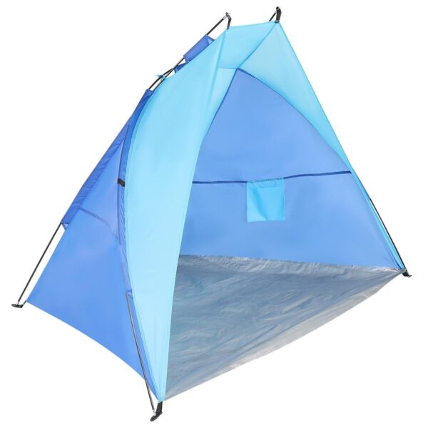 Cort plaja pentru 2 persoane, cu protectie UV si podea izolanta, 200x120x120 cm, albastru - imagine 8