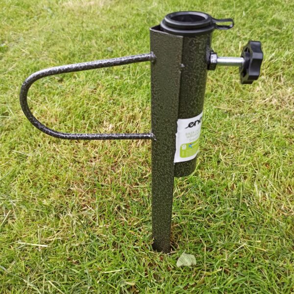 Suport metalic pentru umbrela de plaja sau gradina, cu infigere in sol, diametru tije 25–35 mm, 42 cm - imagine 3