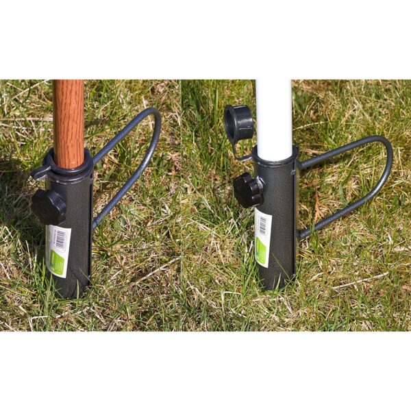 Suport metalic pentru umbrela de plaja sau gradina, cu infigere in sol, diametru tije 25–35 mm, 42 cm - imagine 6