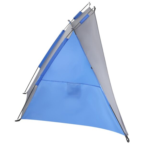 Cort plaja pentru 2 persoane, cu protectie UV si podea izolanta, 200x120x120 cm, albastru si gri - imagine 2