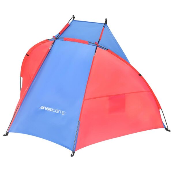Cort plaja pentru 2 persoane, cu protectie UV si podea izolanta, 200x120x120 cm, albastru si roz - imagine 3
