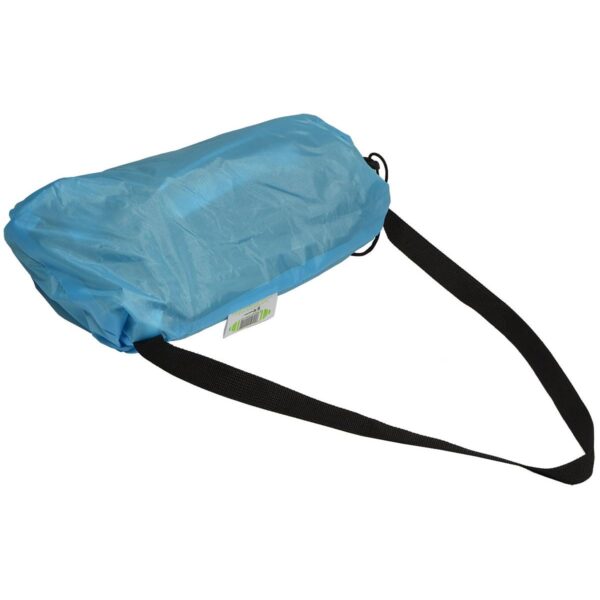 Saltea gonflabila pentru plaja cu pliere rapida, maxim 180kg, 180x70x50 cm, albastru si negru - imagine 4